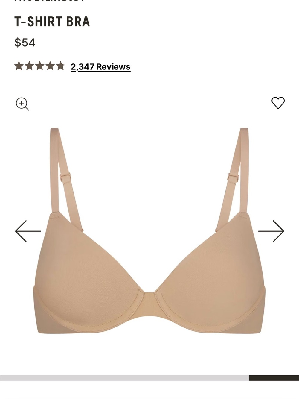 SKIMS Fits Everybody T-Shirt Bra - Clay - 38D